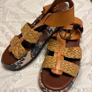 Circus NY by Sam Edelman Katy Woven Platform Sandals Boho Tribal Size 7.5